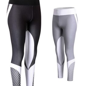Gemusterte Trainingsstrumpfhose mit elastischem Bund