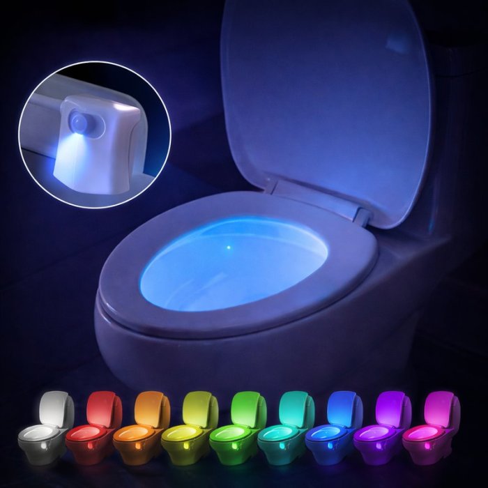Coole LED Beleuchtung für die Toilette
