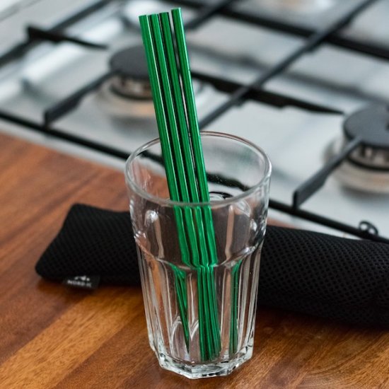 Strohhalme aus Metall (4 Stück) - zum Schließen ins Bild klicken