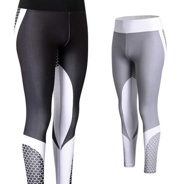 Gemusterte Trainingsstrumpfhose mit elastischem Bund