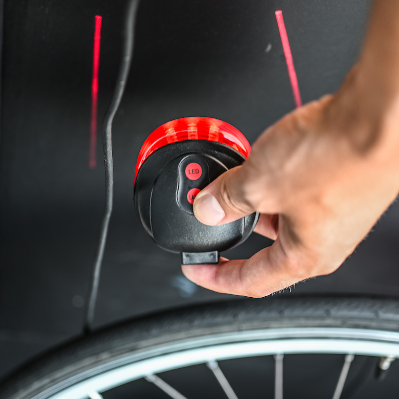 Fahrradlampe mit Laser