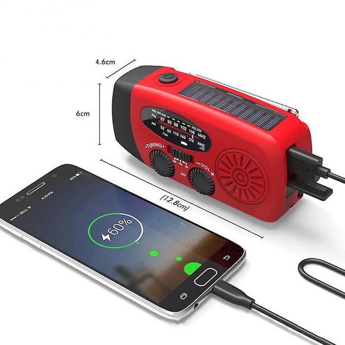 Kurbelradio mit Solarzellen